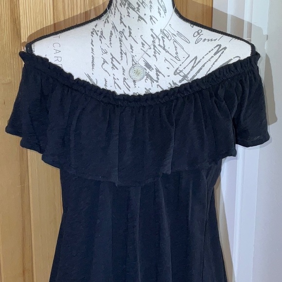 100% Prima Cotton Black Goldie, off the shoulder Sun dress. Like new! Small - Picture 5 of 14